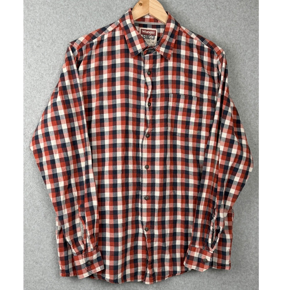 Wrangler Jeans Co Shirt Mens Medium Long Sleeve Collared Button Up